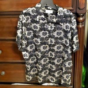 Erena 1x black and silver see through shirt